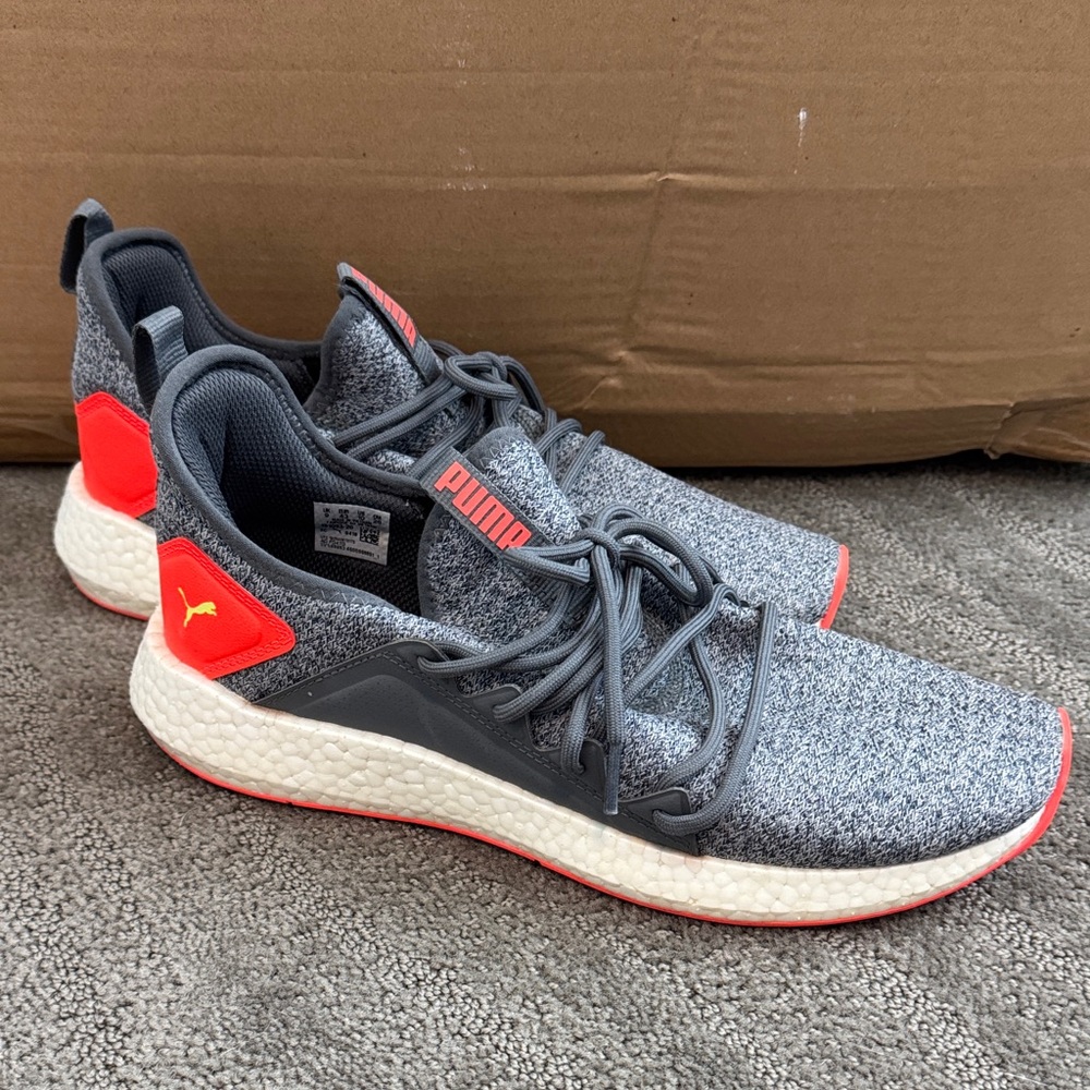 Puma Men's Athletic Shoes in Gray and Red